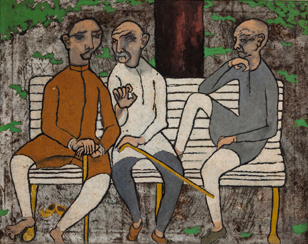 Three Men at Ajmal Khan Park-J-Swaminathan